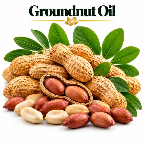 Groundnut Oil with groundnuts in the shell